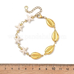 2Pcs 2 Styles 304 Stainless Steel & Synthetic Turquoise Link Chain Bracelets for Women&nbsp;BJEW-JB13870