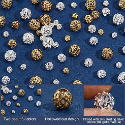 90Pcs 6 Styles Brass Hollow Beads&nbsp;KK-SC0007-93