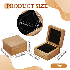 Square Beech Wooden Coin Storage Boxes&nbsp;CON-WH0099-61A
