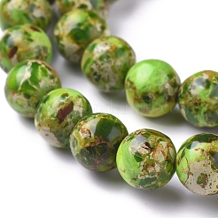 Assembled Synthetic Turquoise and Imperial Jasper Beads Strands&nbsp;G-D0006-C02-8mm-03