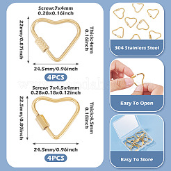 8Pcs 2 Styles 304 Stainless Steel Screw Carabiner Lock Charms&nbsp;STAS-TA0005-51