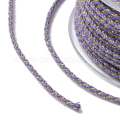 20mのナイロンツイスト丸コード  バッグストラップ作りのためのメタリック糸  紫色のメディア  2mm  約21.87ヤード（20m）/ロール&nbsp;NWIR-A011-01Z