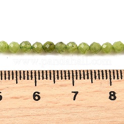 天然カナダ翡翠ビーズ連売り  多面カット  グレードAA  ラウンド  3mm  穴：0.6mm  約125~126個/連  14.96~15.16''（38~38.5センチメートル）&nbsp;G-G259-D02-3mm
