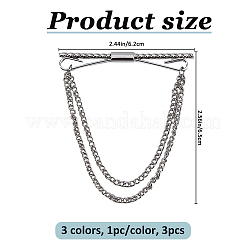 3Pcs 3 Colors Brass Tie Clips&nbsp;AJEW-FH0006-91