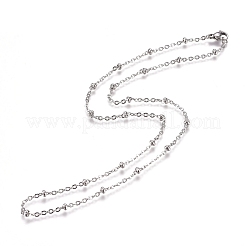 Non-Tarnish 304 Stainless Steel Cable Chains/Satellite Chains Necklaces&nbsp;NJEW-L159-07D-P