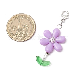Sunflower Acrylic & Glass Beads Pendant Decorations&nbsp;HJEW-JM03238-S