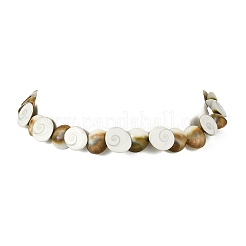 Natural Shiva Eye Shell Beaded Necklaces&nbsp;NJEW-JN06273
