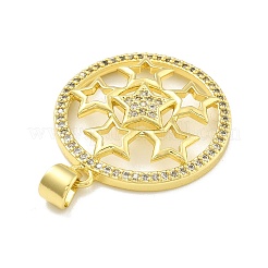 Rack Plating Brass Micro Pave Cubic Zirconia Pendants&nbsp;KK-D359-36G
