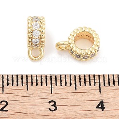 Brass with Cubic Zirconia Tube Bails&nbsp;KK-P271-08G