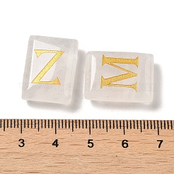 26Pcs Natural Quartz Crystal Healing Rectangle with Letter A~Z Display Decorations&nbsp;G-K335-07A