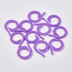 プラスチックカウントスプリットリング  ステッチマーカーリング  diy編み物ツール  パープル  22x16.5x1.5mm&nbsp;DIY-WH0152-24A-03
