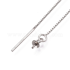 変色防止ロジウムメッキ 925スターリングシルバースタッドピアス金具  アメリカンピアス  プラチナ  100mm  ペンダント：5.5x3mm  ピン：0.7mm。&nbsp;STER-N016-10P