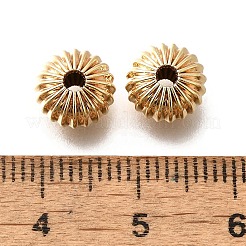 真鍮ビーズ  カドミウムフリー＆ニッケルフリー＆鉛フリー  フラットラウンド  18KGP本金メッキ  8.5x6mm  穴：2mm&nbsp;X-KK-M318-17G