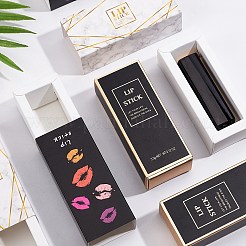 紙引き出しボックス  口紅のパッキングボックス  レクタンジ  ホワイト  完成品：8.8x2.7x2.7cm&nbsp;CON-WH0076-33A