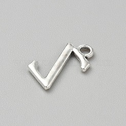 合金ペンダント  大文字の平易な英語の文字  プラチナ  文字Z  15.5x8.5x1.5mm  穴：1.8mm&nbsp;FIND-TAC0038-01AS-26