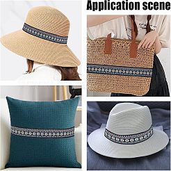 10ヤードのエスニックスタイルの刺繍ポリエステルリボン  ジャカードリボン  花柄  服飾材料  カラフル  1-3/4インチ（46mm）&nbsp;OCOR-FH0001-12