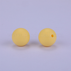丸いシリコン焦点ビーズ  モカシン  15mm  穴：2mm&nbsp;SI-JX0046A-32