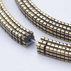 Electroplate Non-magnetic Synthetic Hematite Beads Strands&nbsp;G-J381-4X1mm-A05