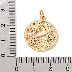 Brass Micro Pave Colorful Cubic Zirconia Pendants&nbsp;CU-CBA6344-03G