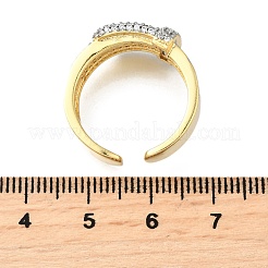 Brass Micro Pave Cubic Zirconia Cuff Rings&nbsp;RJEW-D313-06PG