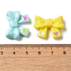 不透明樹脂デコデンカボション  蝶結び  ミックスカラー  26x16.5x6mm&nbsp;RESI-H165-05