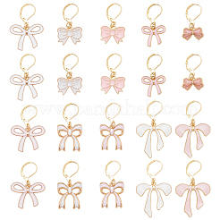 20Pcs 10 Styles Bowknot Alloy Enamel Pendant Locking Stitch Markers&nbsp;HJEW-SC00160