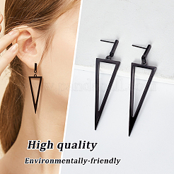 3 Pairs 3 Colors Alloy Hollow Out Triangle Dangle Stud Earrings for Women&nbsp;EJEW-AN0003-03