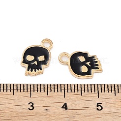 Halloween Theme Light Gold Plated Alloy Enamel Pendants&nbsp;ENAM-M219-14KCG-02B