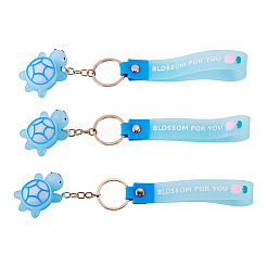 3Pcs PVC Tortoise Pendant Keychains&nbsp;KEYC-TADJ0001-02B