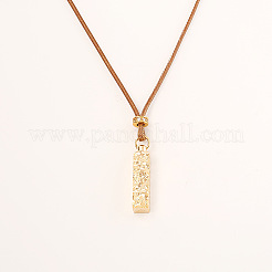 Brass Rectangle Bar Pendant Necklaces&nbsp;WG0D891-01