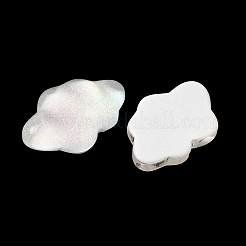 K9ガラスカボション  グリッターパウダー付き  雲  ホワイト  5.5x8x2.3mm&nbsp;GGLA-Z003-11B-001JW