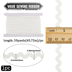 50 Yards Polyester Wavy Fringe Trim Ribbon&nbsp;SRIB-GF0001-42A