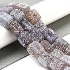 天然石風化瑪瑙ビーズ連売り  直方体の  12~13x12~13x17mm  穴：1mm  約20個/連  13.39''（34センチメートル）&nbsp;G-Q169-B04-01