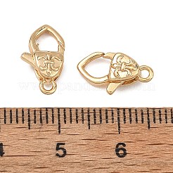 シェグレース 真鍮製ロブスタークラスプ  カドミウムフリーと鉛フリー＆ニッケルフリー  18KGP本金メッキ  13x7x5mm  穴：1.5mm&nbsp;XGRQ58684-765G