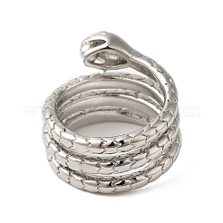Snake Brass Finger Rings for Women&nbsp;RJEW-A048-27P