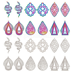 48Pcs 12 Styles 304 Stainless Steel Pendants&nbsp;STAS-TA0001-97