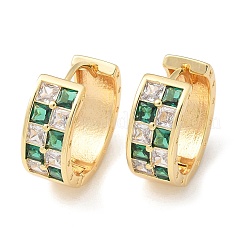 Brass Micro Pave Cubic Zirconia Hoop Earrings&nbsp;LS-EJEW-H152-01B-G