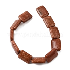 合成ゴールドストーン金砂石ビーズ連売り  長方形  18x13x5.5mm  穴：1mm  約11個/連  7.68''~7.87''（19.5~20センチメートル）&nbsp;G-S386-A06