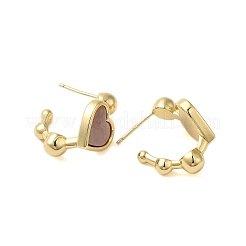 Shell Heart Stud Earrings&nbsp;EJEW-K287-01G-12