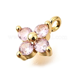 Brass Micro Pave Cubic Zirconia Pendants&nbsp;KK-D356-07H-G