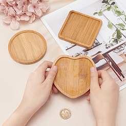 3Pcs 3 Style Wooden Mosaic Coaster Base Bottom Embryo&nbsp;AJEW-GF0004-31