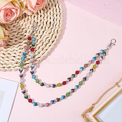 1Pc Polymer Clay Rhinestone Disc Ball and Round Acrylic Beaded Double Layer Pants Chains&nbsp;AJEW-BM0001-27