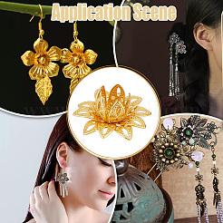 40Pcs Brass Bead Caps&nbsp;KK-PH0015-25G