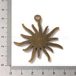 チベットの合金の花のペンダントカボションベゼルのセッティング  鉛フリー＆カドミウムフリー＆ニッケルフリー  アンティークブロンズ  50x47x3mm  穴：4mm  フラットラウンドトレイ：12mm&nbsp;PALLOY-A13079-AB-NR