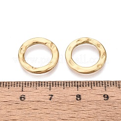 304ステンレススチールリンクリング  テクスチャリング  イオンプレーティング（ip）  長持ちメッキ  18KGP本金メッキ  15x1.5mm  内径：10mm&nbsp;STAS-Q113-07G