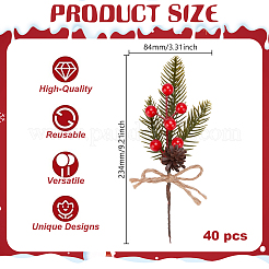 クリスマス用アイロンとペット用人工松葉40個  写真小道具  インテリアオーナメントパーツ  濃い緑  290~300x84x18mm&nbsp;AJEW-GO0004-36