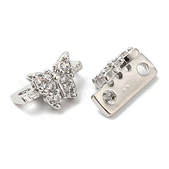 Brass Micro Pave Clear Cubic Zirconia Connector Charms&nbsp;KK-B074-03P