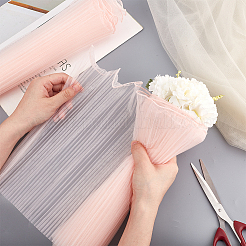 ポリエステルフラワーブーケラッピングメッシュペーパー  バレンタインデーの  結婚式  誕生日の装飾  ピンク  28cm&nbsp;DIY-WH0542-37C
