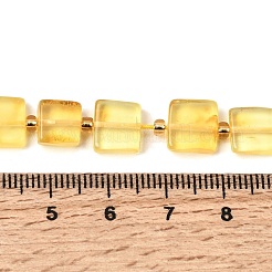 天然琥珀ビーズ連売り  正方形  シードビーズで  きいろ  7~9.5x7~9.5x3~5mm  穴：0.8mm  約39~40個/連  15.08''~15.28''（38.3~38.8センチメートル）&nbsp;G-C260-A01-04