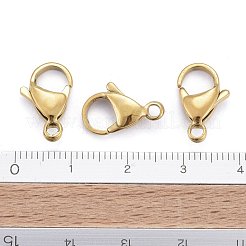 イオンプレーティング（IP）304ステンレススチールカニカン  オウムトリガークラスプ  18KGP本金メッキ  15x9x4.5mm  穴：2mm&nbsp;X-STAS-H353-F-02G